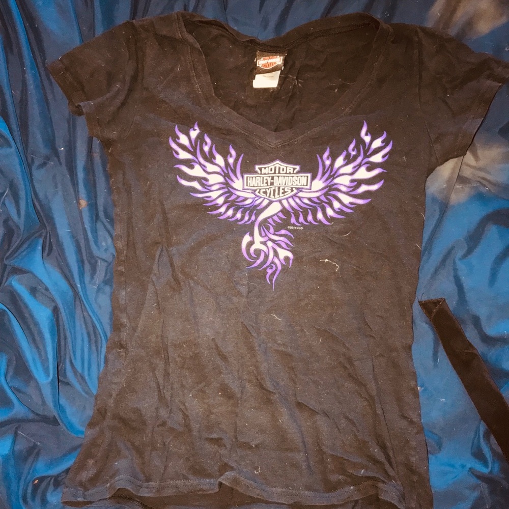 🎉🎉3/$20 BUNDLE Black/ purple Harley burn out T